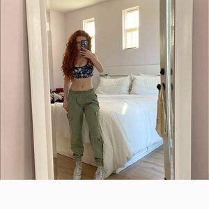 Sage Green Relaxed Fit Track Joggers